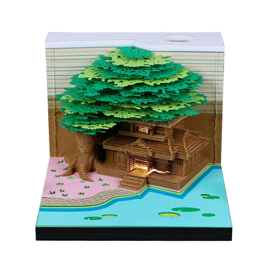 3D Brown Tree House Calendar 2025 With LED Lights