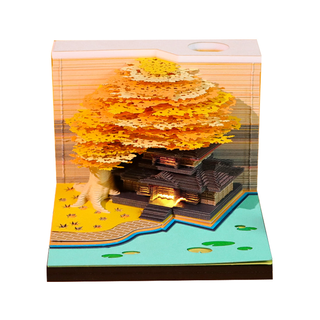 3D Golden Tree House Calendar 2025 With LED Lights