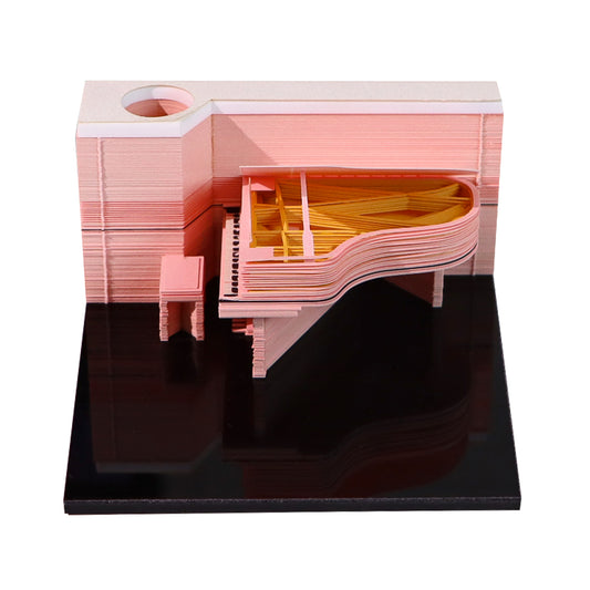 3D Pink Piano Calendar 2025