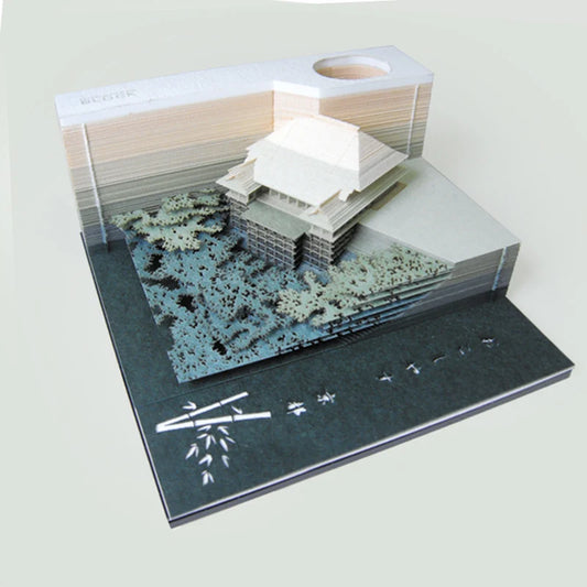 3D Green Kiyomizu Temple Memo Pad