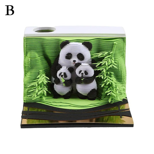 3D Jungle Familly Panda Calendar 2025