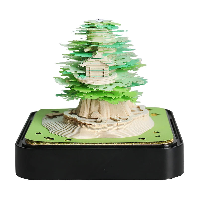 3D Green Tree House Panoramic 2025 Calendar