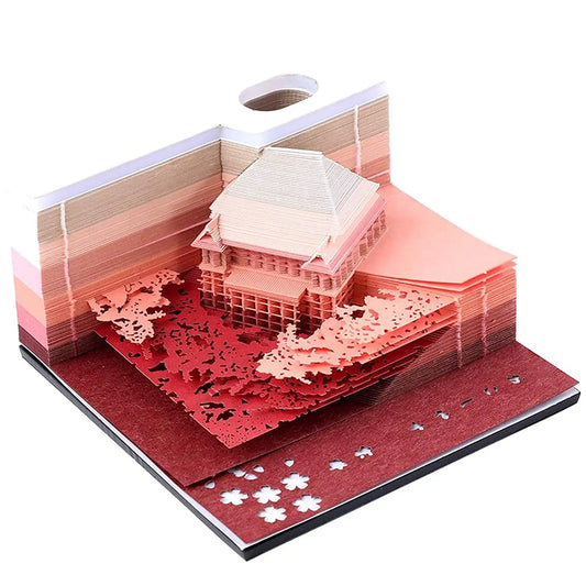 3D Red Kiyomizu Temple Memo Pad