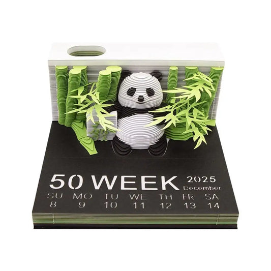 3D Jungle Panda Calendar 2025