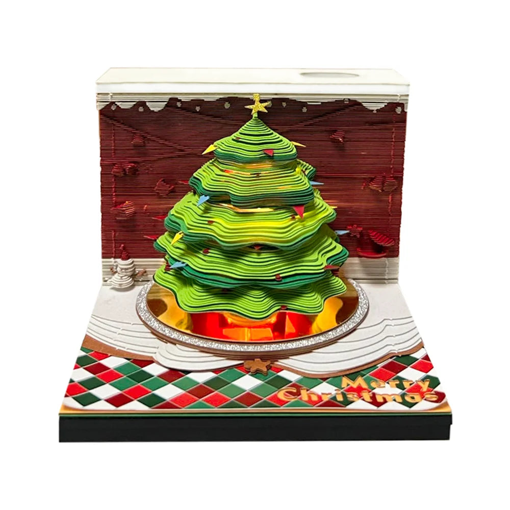 3D Christmas Tree Weekly Calendar with LED Lights