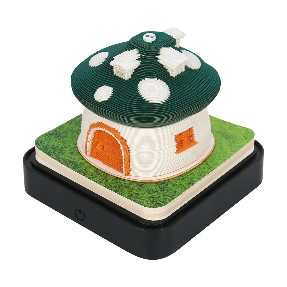 3D Green Mushroom Panoramic Calendar 2025